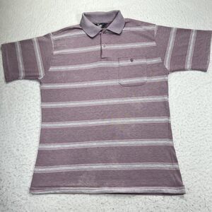 Vintage Knightsbridge Men's Medium Light Purple Short Sleeve Striped Polo USA